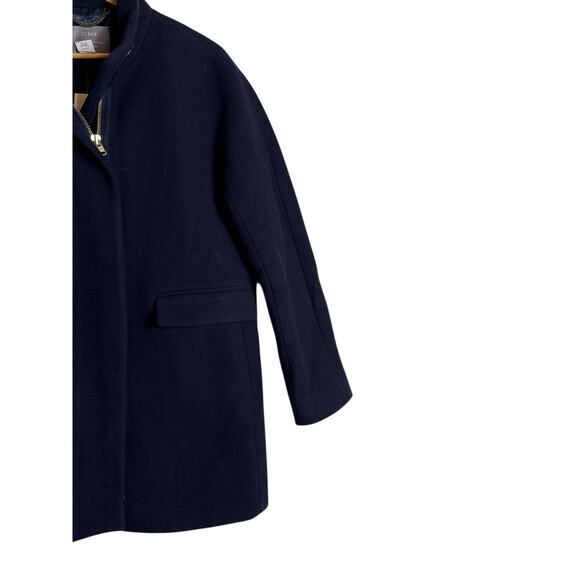 J.Crew Stadium Cloth Cocoon Coat Navy Women’s Size 10 NWT - Picture 3 of 10